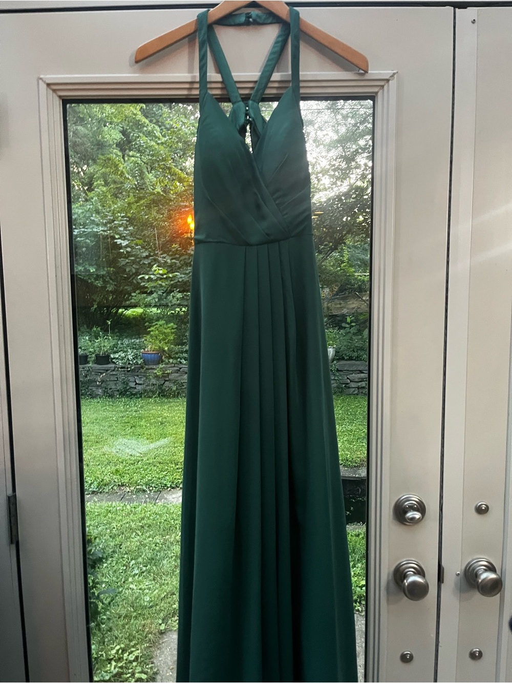 Azazie Deep Green Halter Maxi Dress